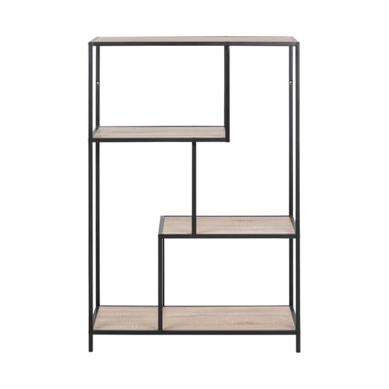 Salvo Wooden Bookcase Tall With 3 Shelves In Sonoma Oak_2