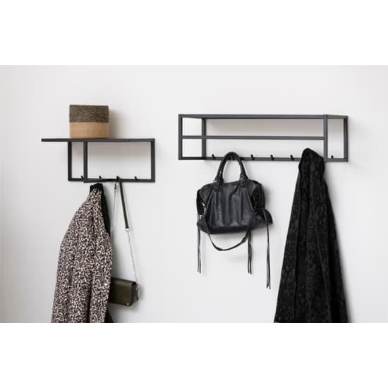 Salvo Wooden Coat Rack Wall Hung With 7 Hooks In Ash Black_5