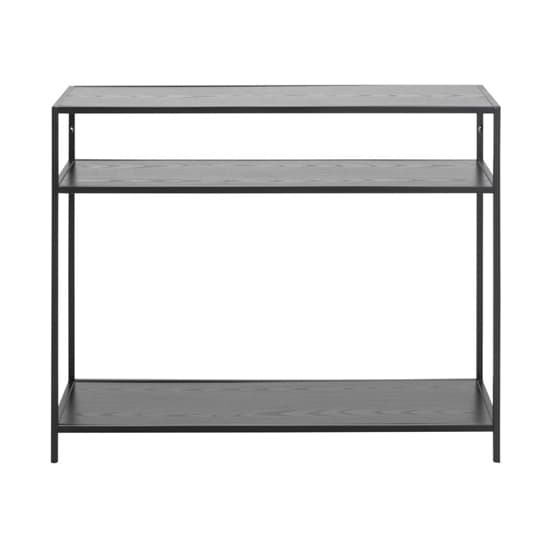 Salvo Wooden Console Table With 2 Shelves In Ash Black_3