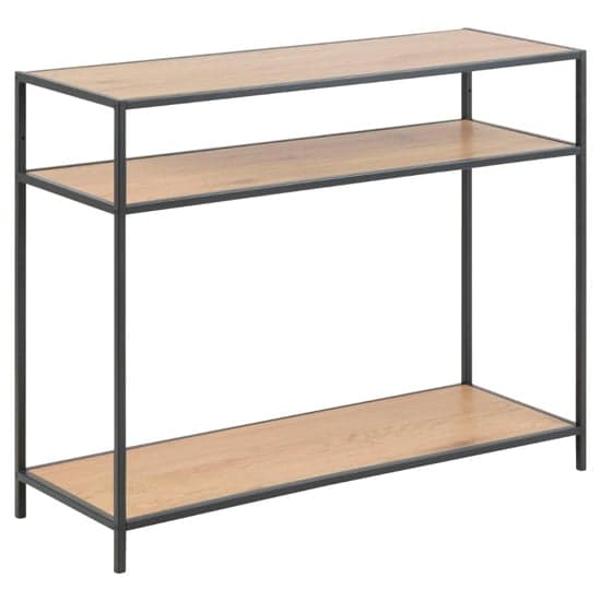 Salvo Wooden Console Table With 2 Shelves In Matt Wild Oak_1