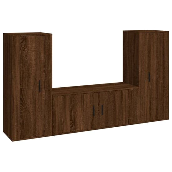 Salvo Wooden Entertainment Unit Wall Hung In Brown Oak_2
