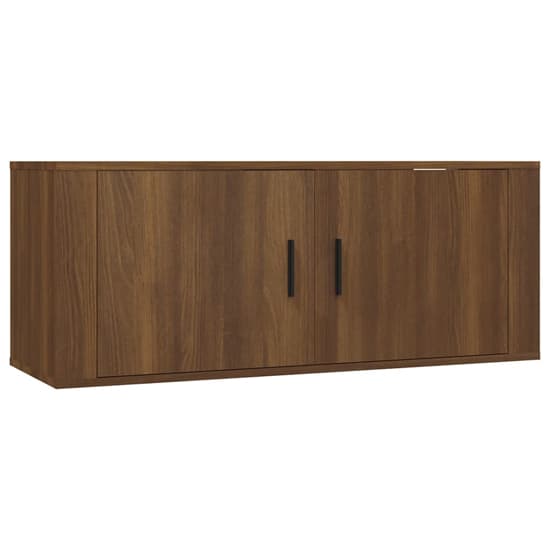 Salvo Wooden Entertainment Unit Wall Hung In Brown Oak_4