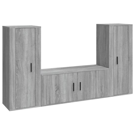 Salvo Wooden Entertainment Unit Wall Hung In Grey Sonoma Oak