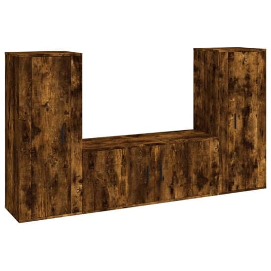Salvo Wooden Entertainment Unit Wall Hung In Smoked Oak_2