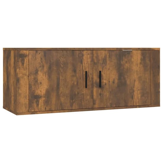 Salvo Wooden Entertainment Unit Wall Hung In Smoked Oak_4