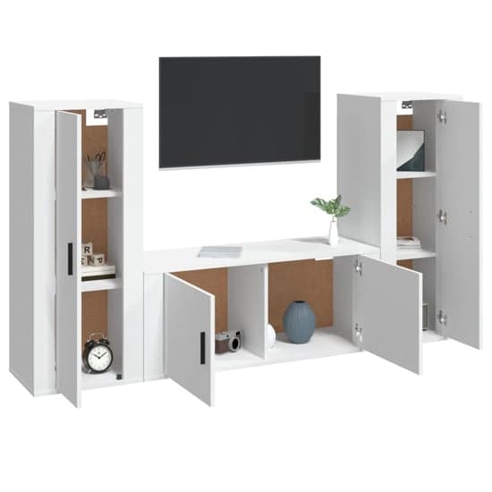 Salvo Wooden Entertainment Unit Wall Hung In White_3