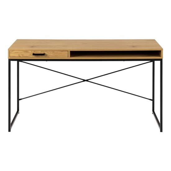 Salvo Wooden Laptop Desk With 1 Drawer 1 Shelf In Matt Wild Oak_2