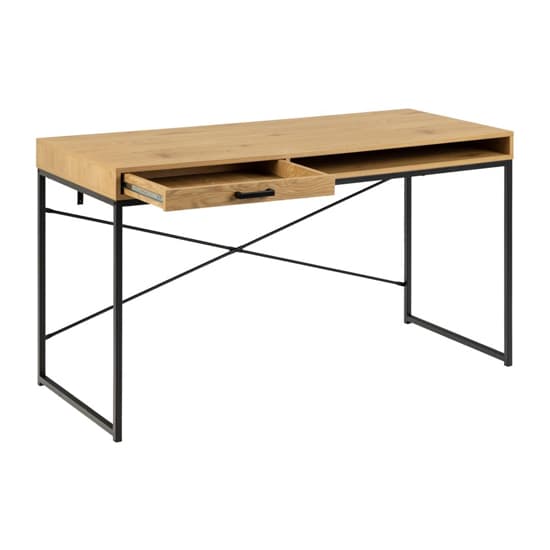 Salvo Wooden Laptop Desk With 1 Drawer 1 Shelf In Matt Wild Oak_3