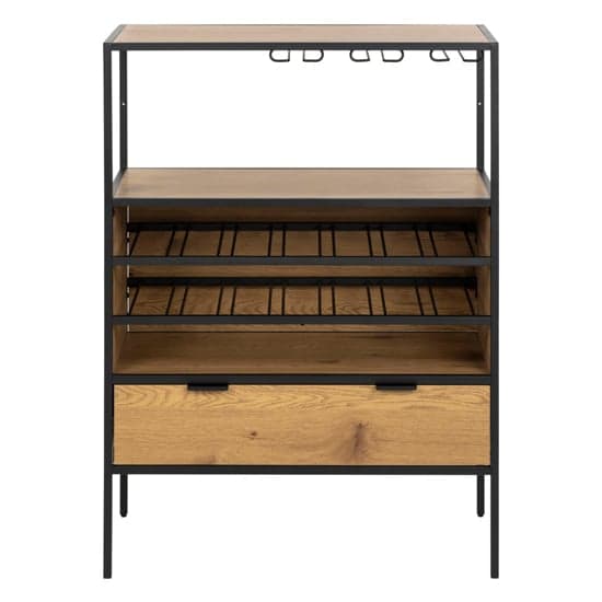 Salvo Wooden Storage Cabinet With 4 Shelves In Matt Wild Oak_2