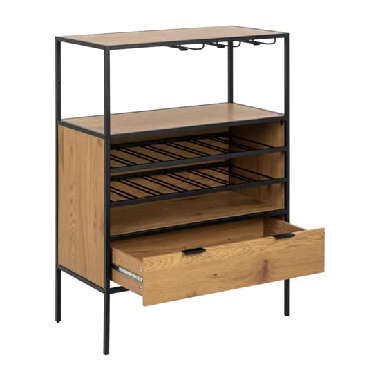 Salvo Wooden Storage Cabinet With 4 Shelves In Matt Wild Oak_3