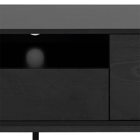 Salvo Wooden TV Stand With 2 Doors 1 Drawer In Ash Black_4