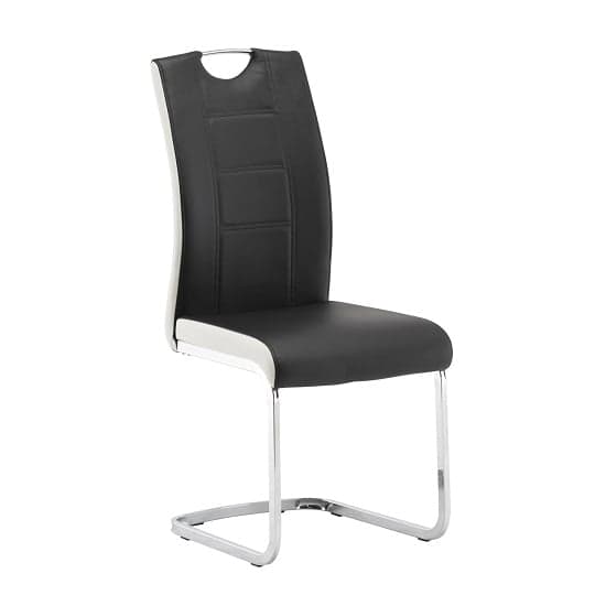 Samson Black And White Faux Leather Dining Chairs In Pair_2