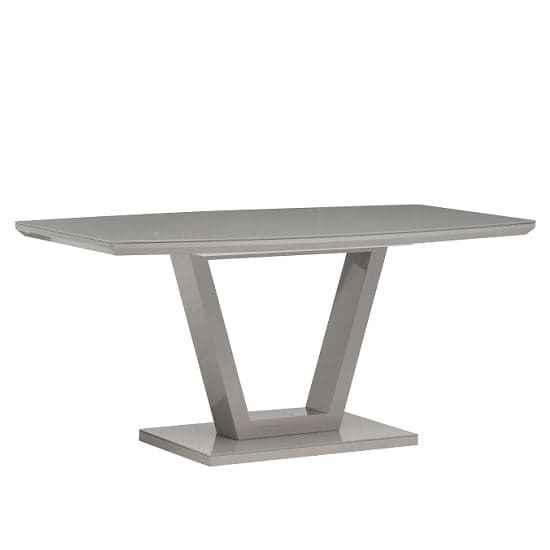 Samson Rectangular Glass Top High Gloss Dining Table In Grey_1