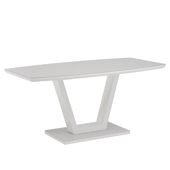Samson Rectangular Glass Top High Gloss Dining Table In White_1