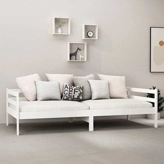 Sanchia Solid Pinewood Single Day Bed In White_1
