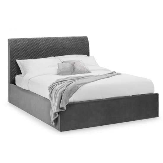 Sabine Quilted Storage Velvet Double Bed In Grey_3