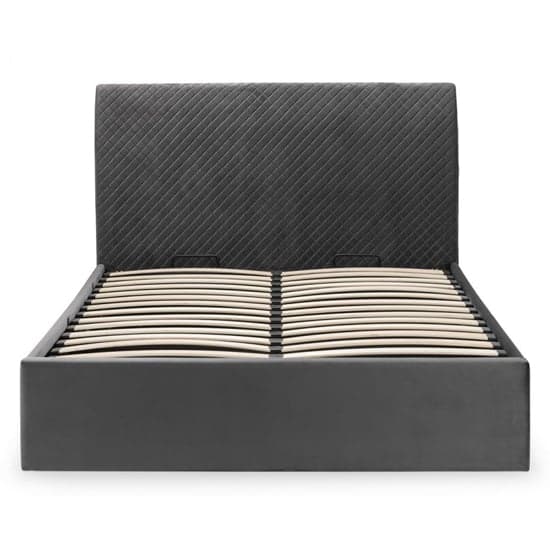 Sabine Quilted Storage Velvet King Size Bed In Grey_5