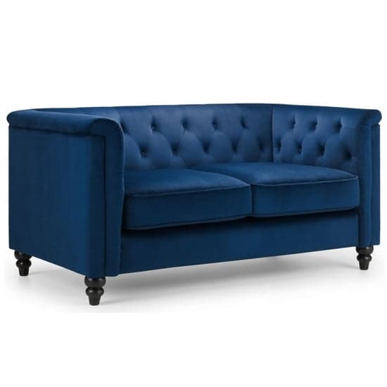 Sadaf Velvet 2 Seater Sofa In Blue_2