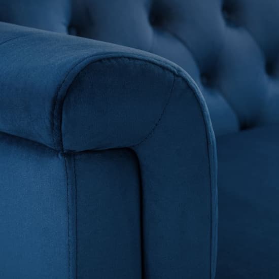 Sadaf Velvet 3 Seater Sofa In Blue_4