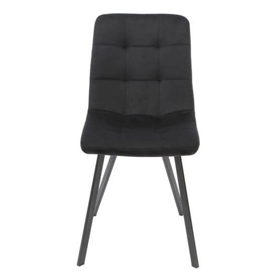 Sandy Squared Black Velvet Dining Chairs In Pair_2