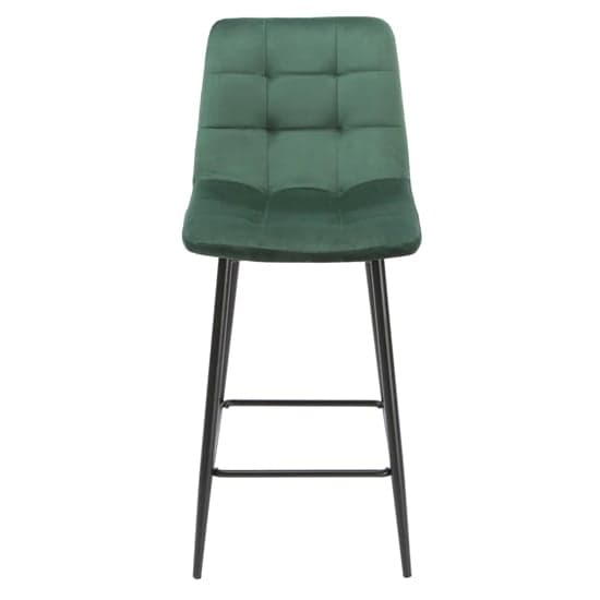 Sandy Squared Green Velvet Bar Chairs In Pair_2