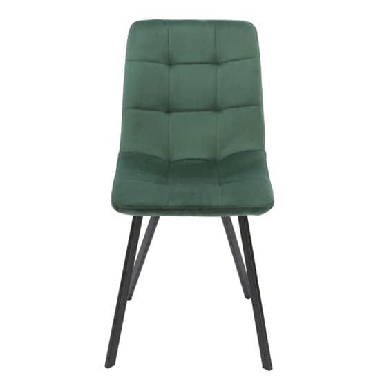 Sandy Squared Green Velvet Dining Chairs In Pair_2