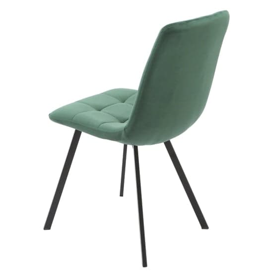 Sandy Squared Green Velvet Dining Chairs In Pair_3