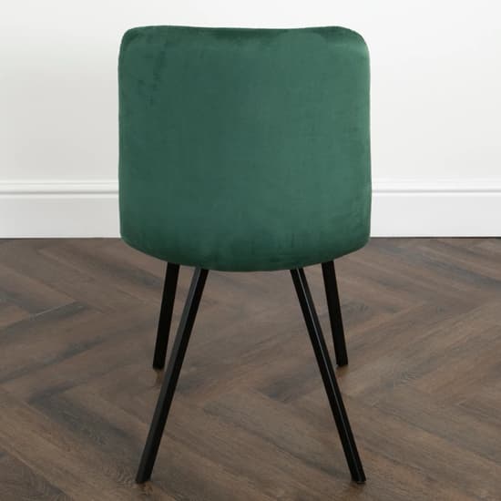 Sandy Squared Green Velvet Dining Chairs In Pair_6