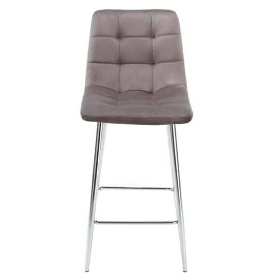 Sandy Squared Grey Velvet Bar Chairs In Pair_2