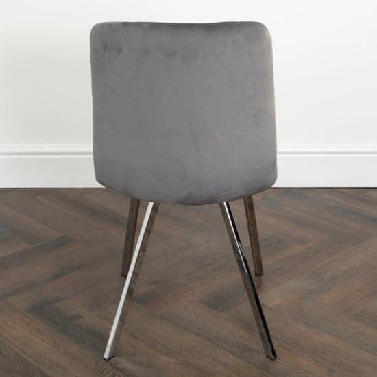 Sandy Squared Grey Velvet Dining Chairs In Pair_6