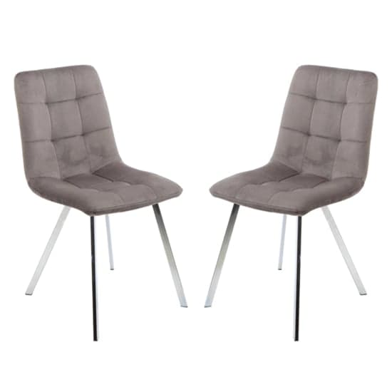 Sandy Squared Grey Velvet Dining Chairs In Pair_1