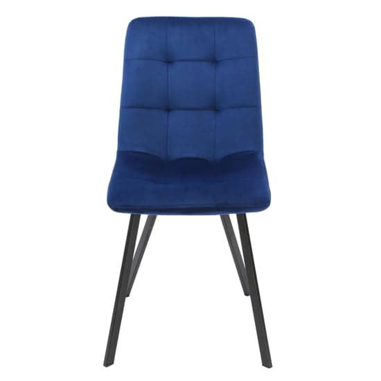 Sandy Squared Navy Blue Velvet Dining Chairs In Pair_2