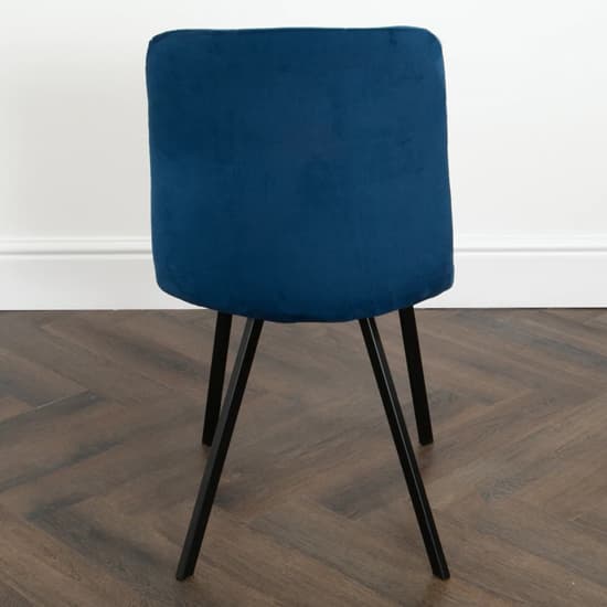 Sandy Squared Navy Blue Velvet Dining Chairs In Pair_6