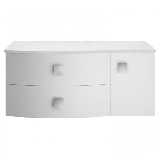Sane 100cm Left Handed Wall Vanity With White Worktop In White_1