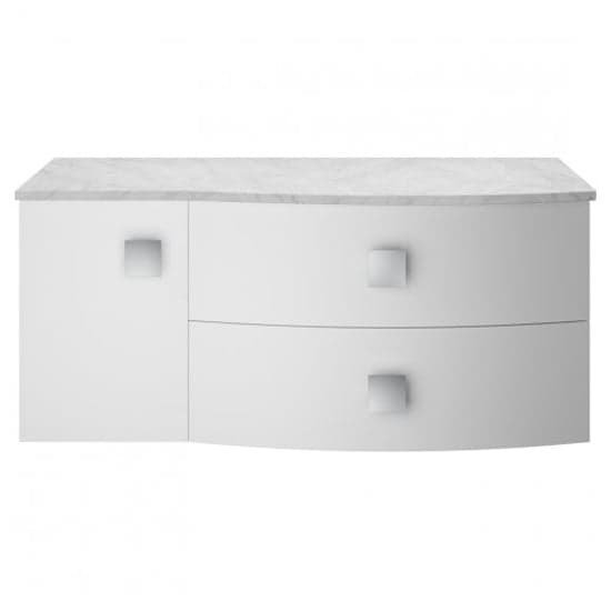 Sane 100cm Right Handed Wall Vanity With Grey Worktop In White_1