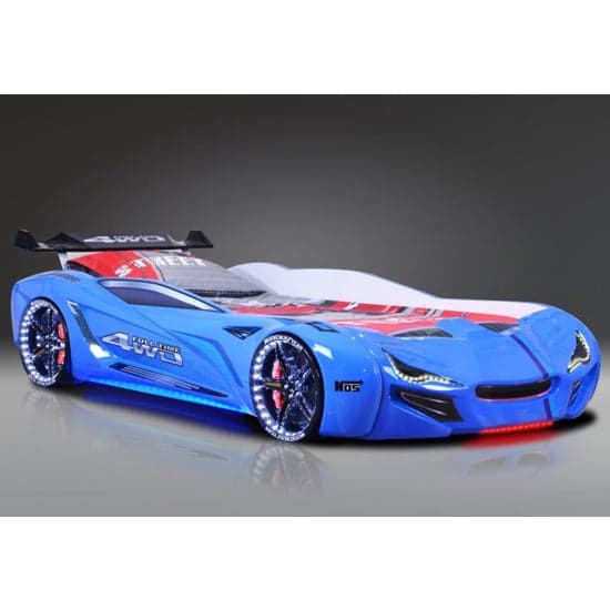 Sanford Kids Racing Car Bed In Blue With LED_1