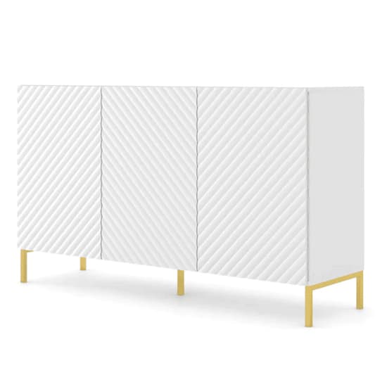Sanford Wooden Sideboard Large With 3 Doors In White_3