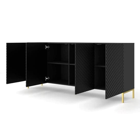 Sanford Wooden Sideboard Large With 4 Doors In Black_4