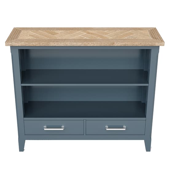 Sanford Wooden Bookcase With 2 Drawers In Blue_2