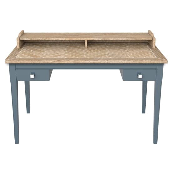 Sanford Wooden Computer Desk With 2 Drawers In Blue_2