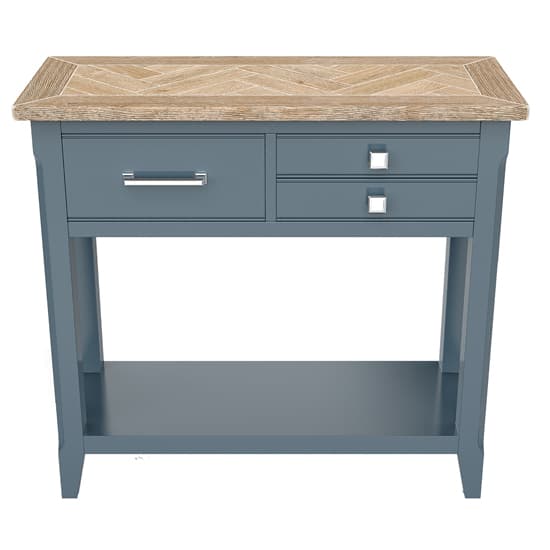 Sanford Wooden Console Table With 3 Drawers In Blue_2