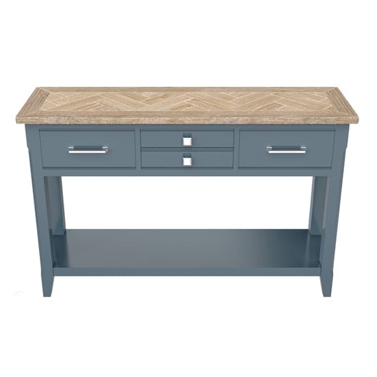 Sanford Wooden Console Table With 4 Drawers In Blue_2