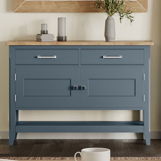 Sanford Wooden Sideboard With 2 Doors 2 Drawers In Blue_1