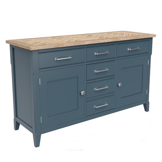 Sanford Wooden Sideboard With 2 Doors 6 Drawers In Blue_3