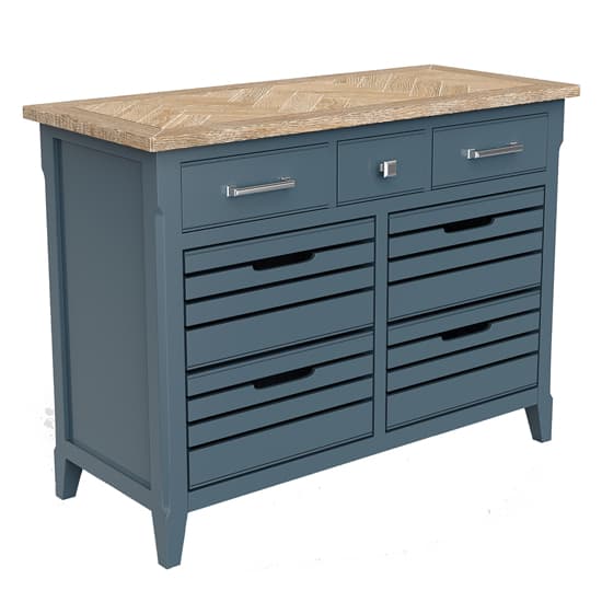 Sanford Wooden Sideboard With 3 Drawers 4 Crates In Blue_3