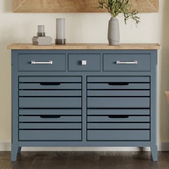 Sanford Wooden Sideboard With 3 Drawers 4 Crates In Blue_1