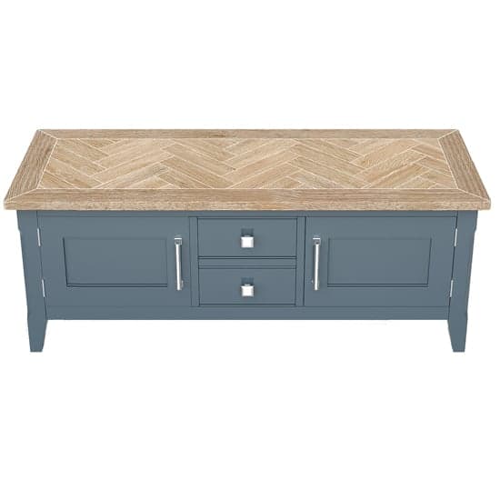 Sanford Wooden TV Stand With 2 Doors 2 Drawers In Blue_2