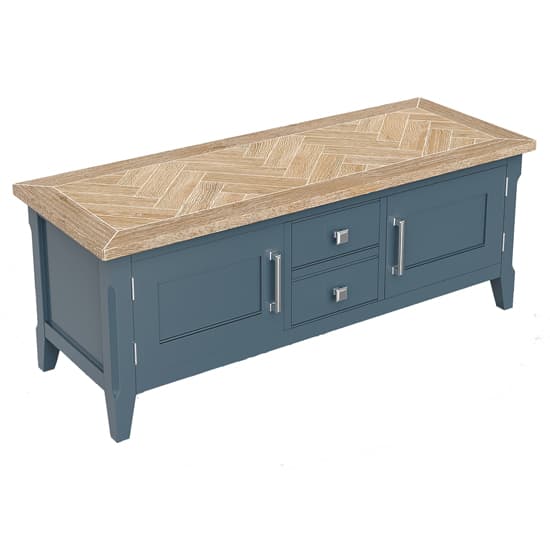 Sanford Wooden TV Stand With 2 Doors 2 Drawers In Blue_3