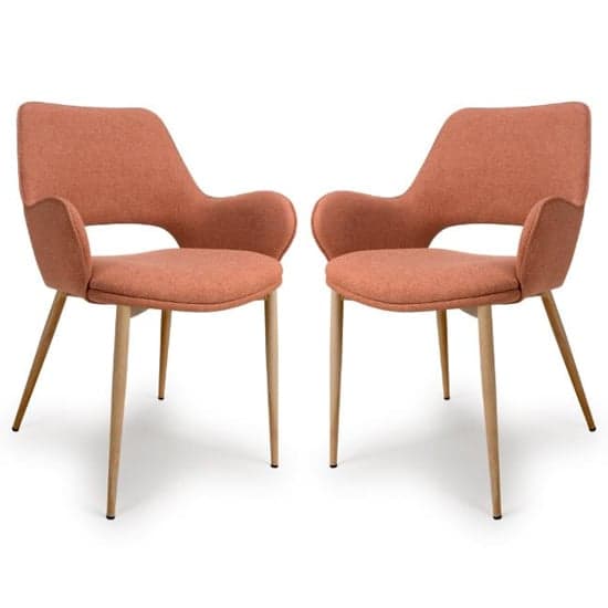 Sanremo Brick Fabric Dining Chairs In Pair_1