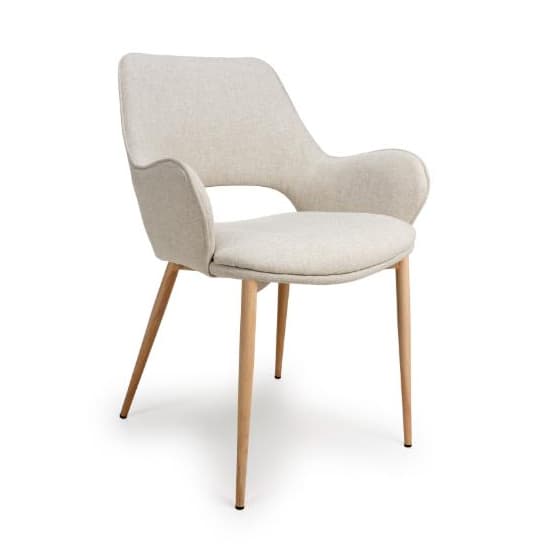 Sanremo Natural Fabric Dining Chairs In Pair_2